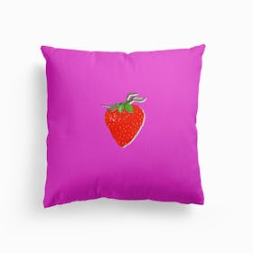 The Lonely Strawberry Canvas Cushion