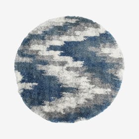 Lux Emma Round Shag Rug - Blue / Grey