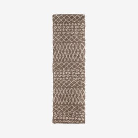 Lux Roy Shag Runner Rug - Brown / Beige