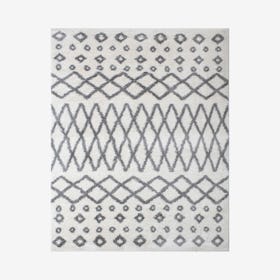 Lux Roy Shag Rug - Ivory / Silver