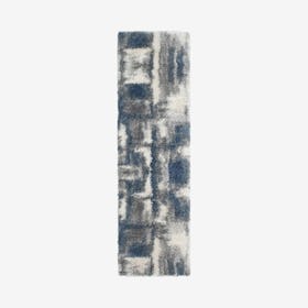 Lux Walsh Shag Runner Rug - Blue / Grey