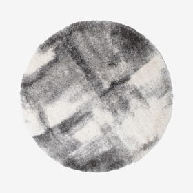 Lux Walsh Round Shag Rug - Charcoal / Ivory