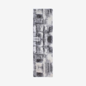 Lux Walsh Shag Runner Rug - Charcoal / Ivory