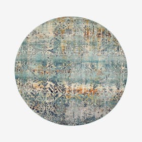 Westfield Delphine Round Rug - Teal / Green / Ivory