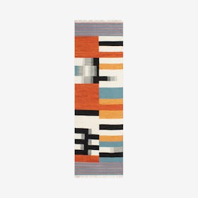 Cole Runner Rug - Ivory / Rust