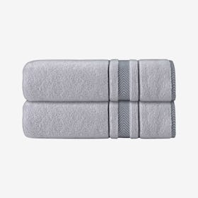 Enchasoft Turkish Bath Towels - Silver - Set of 2