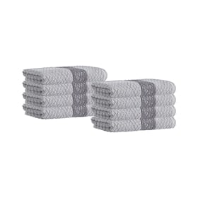 Anton Turkish Hand Towels - Silver - Set of 8