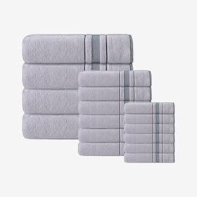 Enchasoft Turkish Towels - Silver - Set of 16