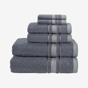 Enchasoft Turkish Towels - Anthracite - Set of 6