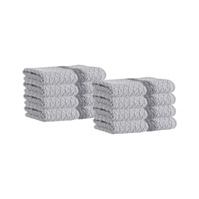 Anton Turkish Washcloths - Silver - Set of 8