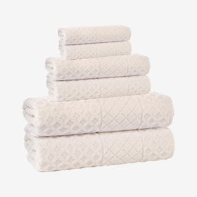 Glossy Turkish Towels - Cream - Set of 6