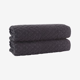 Glossy Turkish Bath Towels - Anthracite - Set of 2