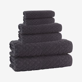 Glossy Turkish Towels - Anthracite - Set of 6