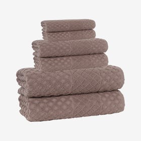 Glossy Turkish Towels - Sand - Set of 6
