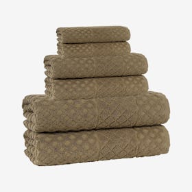 Glossy Turkish Towels - Olive - Set of 6