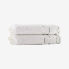 Monroe Turkish Bath Towels - Cream - Set of 2