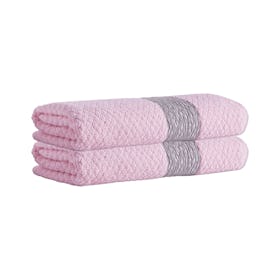 Anton Turkish Bath Towels - Pink - Set of 2