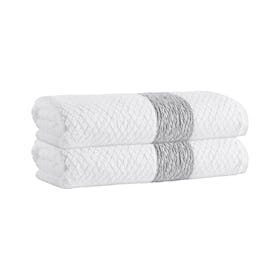 Anton Turkish Bath Towels - White - Set of 2