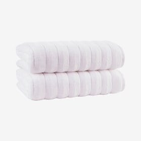 Vague Turkish Bath Towels - White - Set of 2