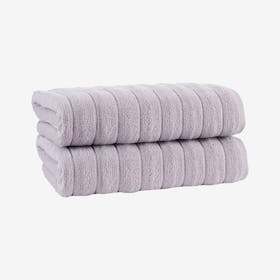 Vague Turkish Bath Towels - Silver - Set of 2