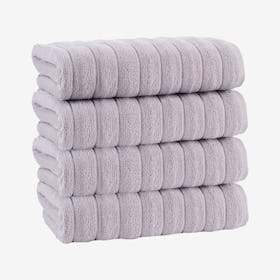 Vague Turkish Bath Towels - Silver - Set of 4