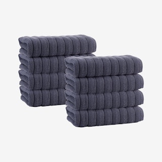 Vague Turkish Hand Towels - Anthracite - Set of 8