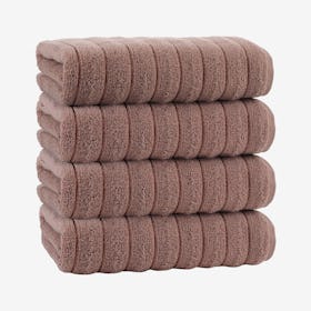 Vague Turkish Bath Towels - Beige - Set of 4