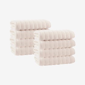 Vague Turkish Washcloths - Cream - Set of 8