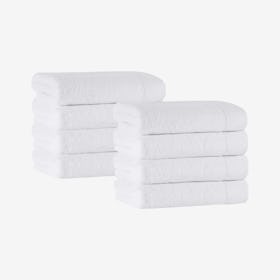 Signature Turkish Hand Towels - White - Set of 8