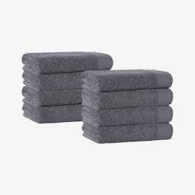 Signature Turkish Hand Towels - Anthracite - Set of 8