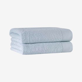 Signature Turkish Bath Towels - Blue - Set of 2