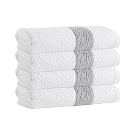 Anton Turkish Bath Towels - White - Set of 4