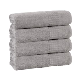 Ela Turkish Bath Towels - Silver - Set of 4