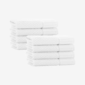 Timaru Turkish Hand Towels - White - Set of 8