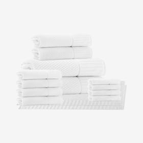 Timaru Turkish Towels - White - Set of 16