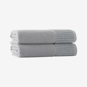 Timaru Turkish Bath Towels - Silver - Set of 2