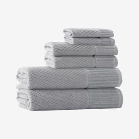 Timaru Turkish Towels - Silver - Set of 6