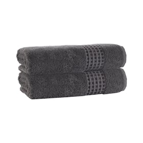 Ela Turkish Bath Towels - Anthracite - Set of 2