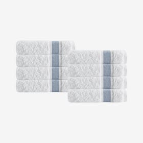 Unique Turkish Hand Towels - Blue - Set of 8