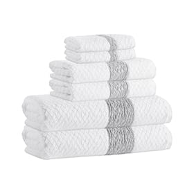 Anton Turkish Towels - White - Set of 6