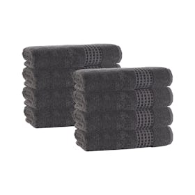 Ela Turkish Hand Towels - Anthracite - Set of 8