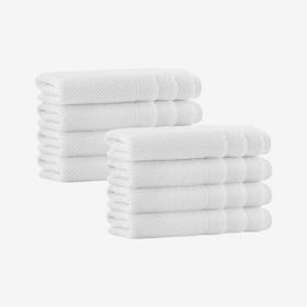 Veta Turkish Hand Towels - White - Set of 8