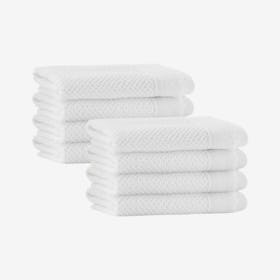 Veta Turkish Washcloths - White - Set of 8