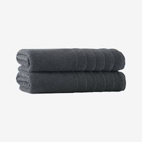 Veta Turkish Bath Towels - Anthracite - Set of 2