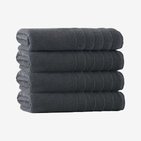 Veta Turkish Bath Towels - Anthracite - Set of 4