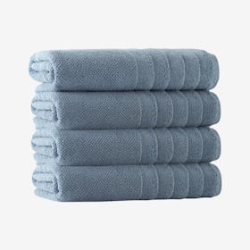Veta Turkish Bath Towels - Denim - Set of 4