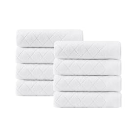 Gracious Turkish Hand Towels - White - Set of 8