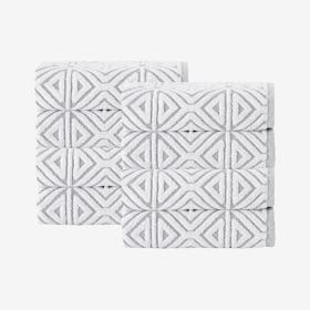 Glamour Turkish Hand Towels - Silver - Set of 8