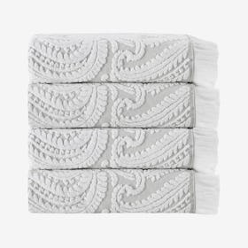 Laina Turkish Bath Towels - Silver - Set of 4