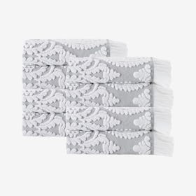 Laina Turkish Hand Towels - Silver - Set of 8